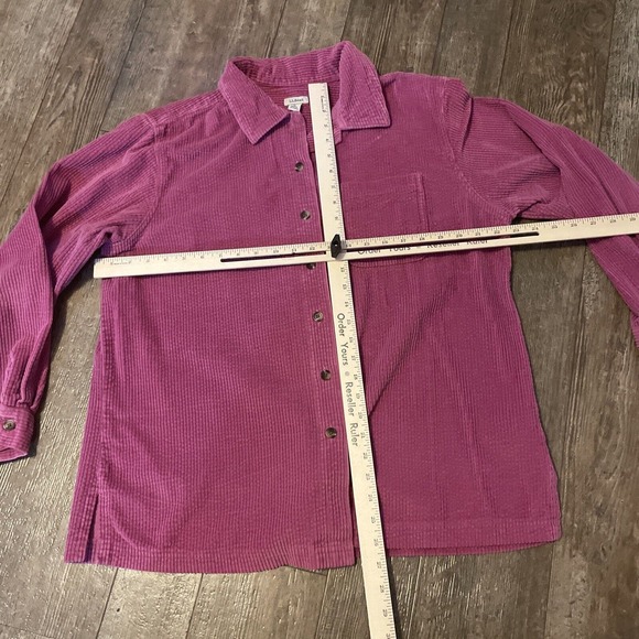L.L. Bean Corduroy Shirt Jacket Shacket Pink Womens Large Cozy Cottage Core - Picture 2 of 5